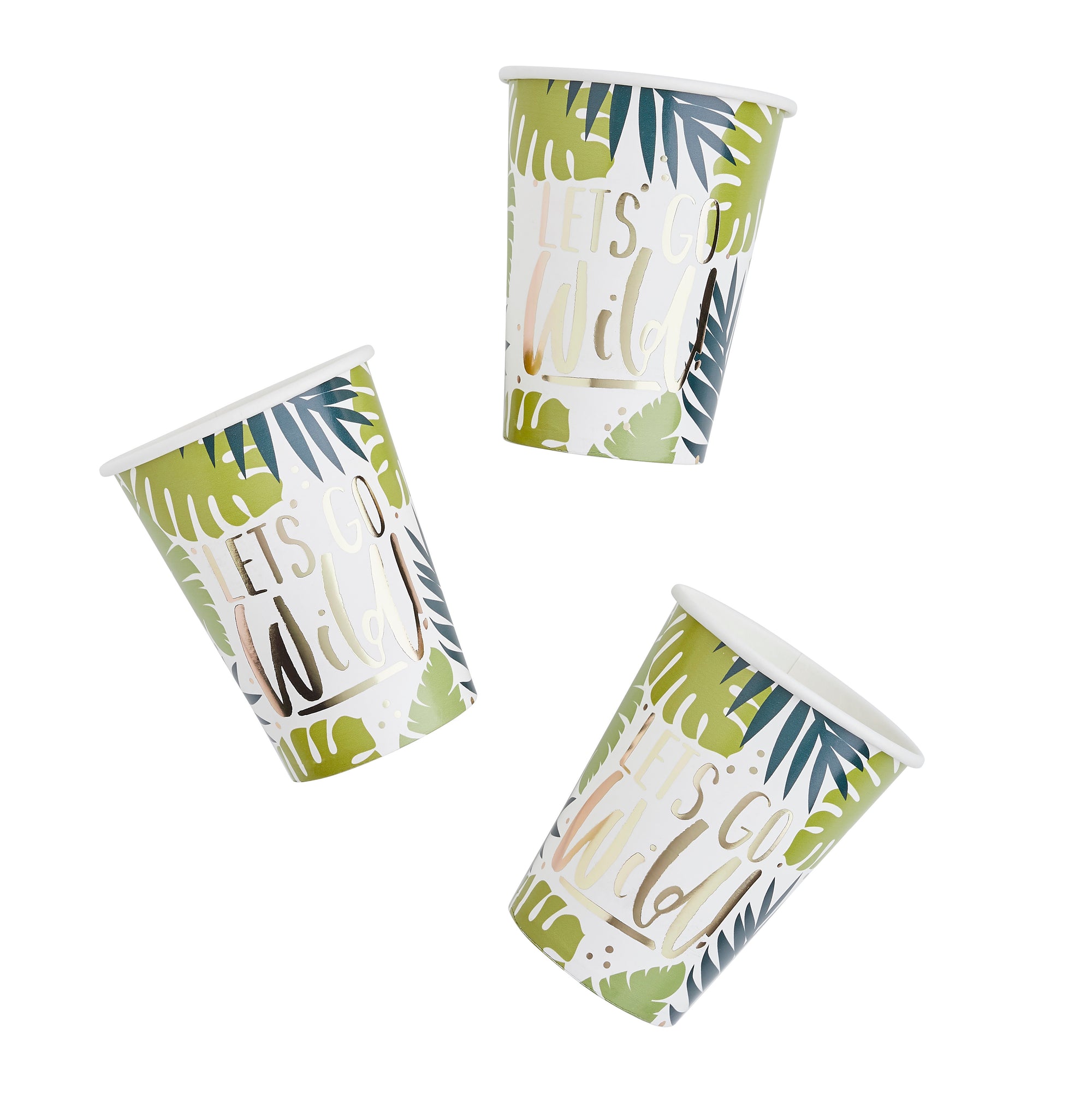 Tropical Leaf Patterned Party Cups