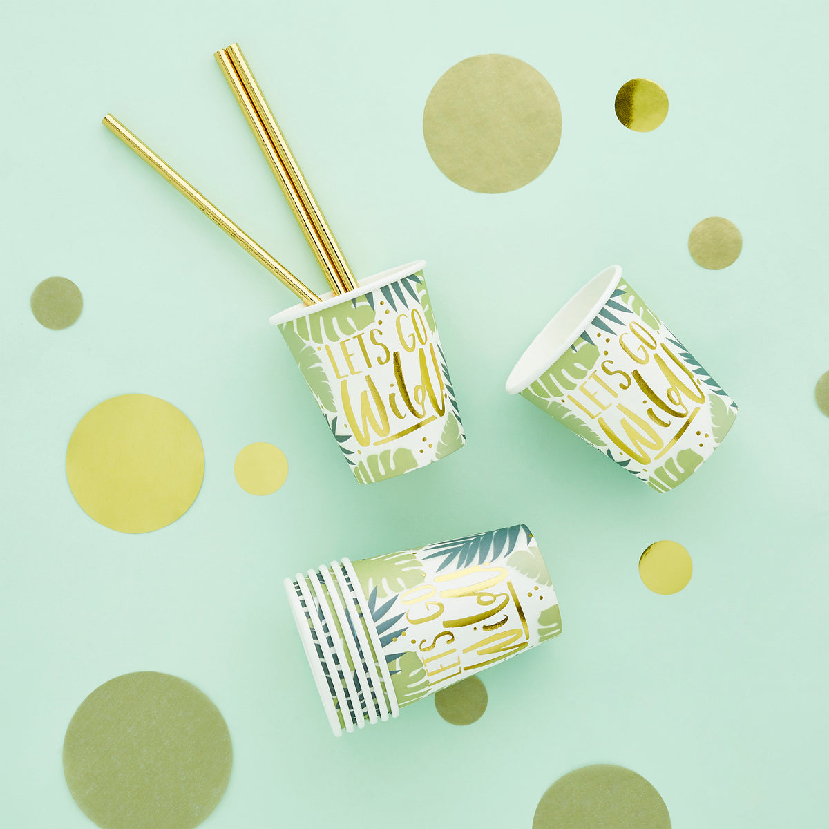 Tropical Leaf Patterned Party Cups