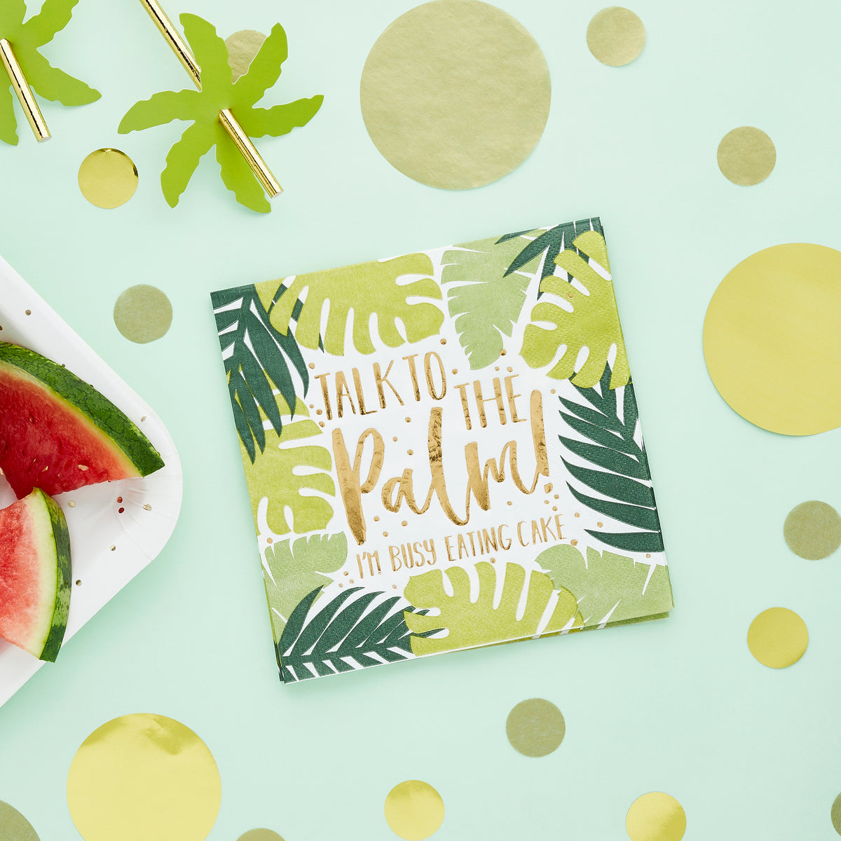 Tropical Leaf Patterned Paper Napkins