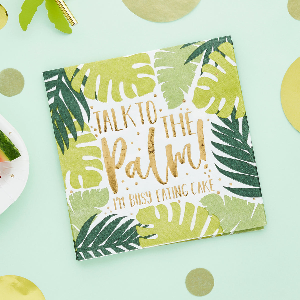 Tropical Leaf Patterned Paper Napkins