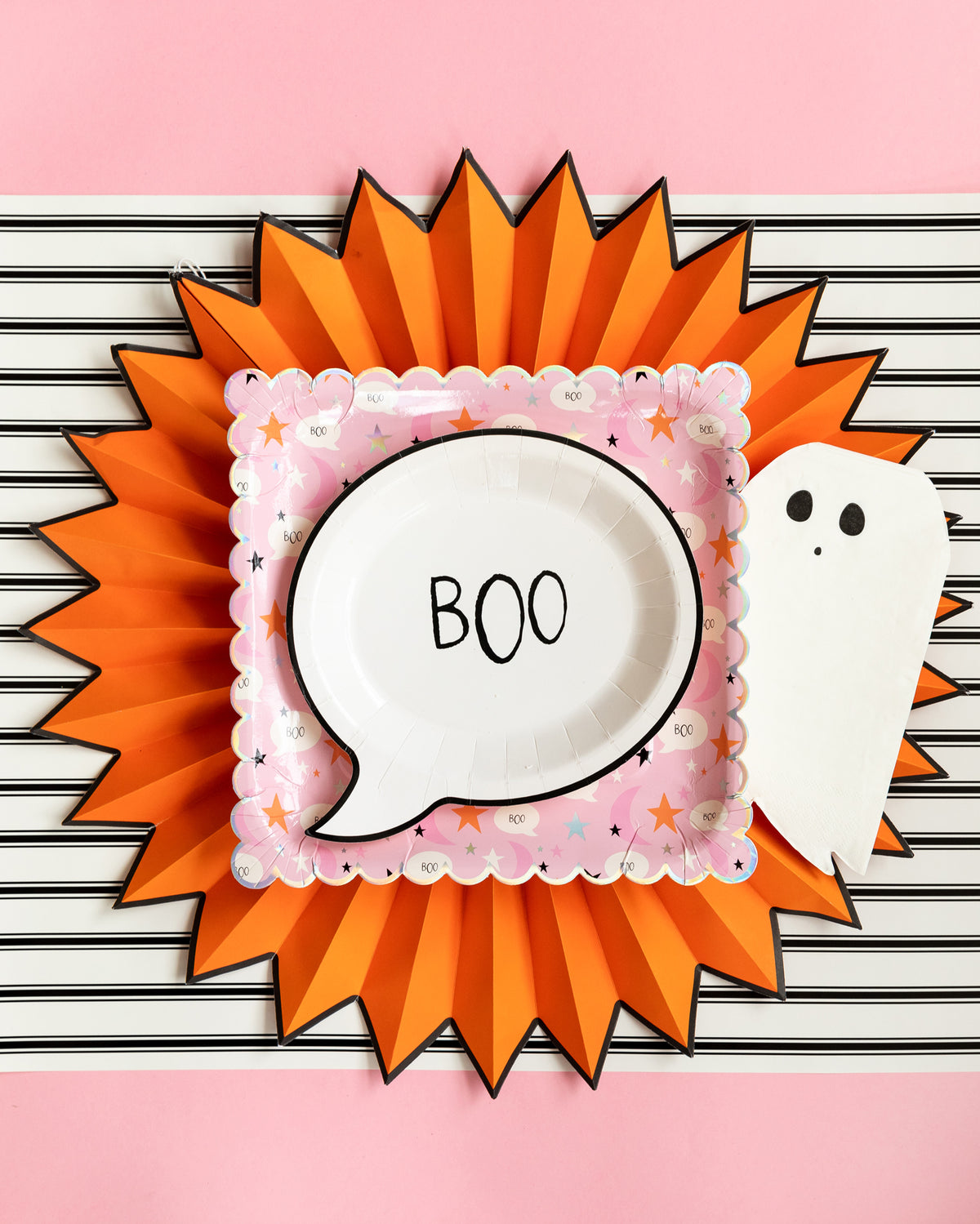 Pink Happy Haunting Scalloped Plate