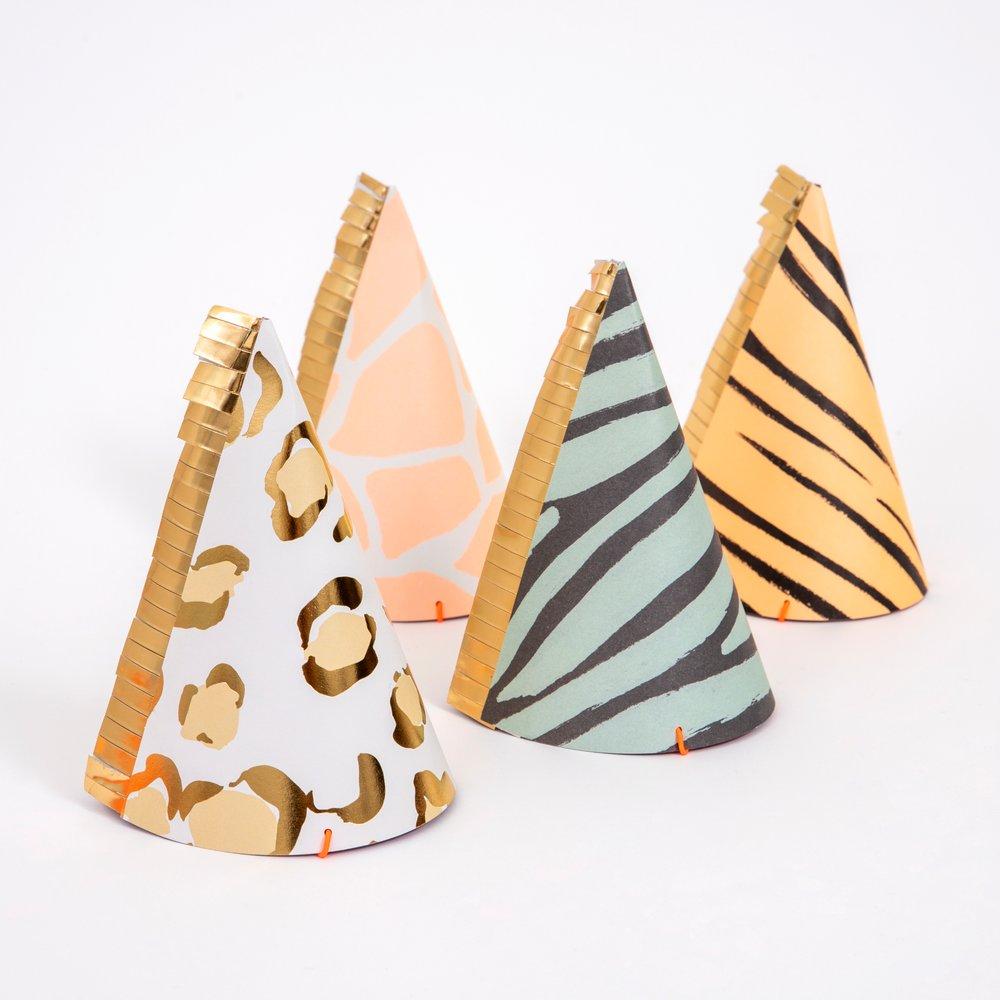 Safari Animal Print Party Hats 