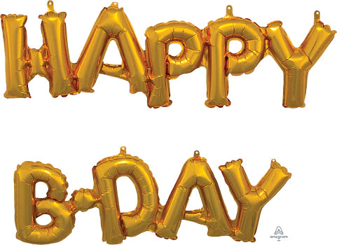 Happy B-Day Balloon Banner Decoration