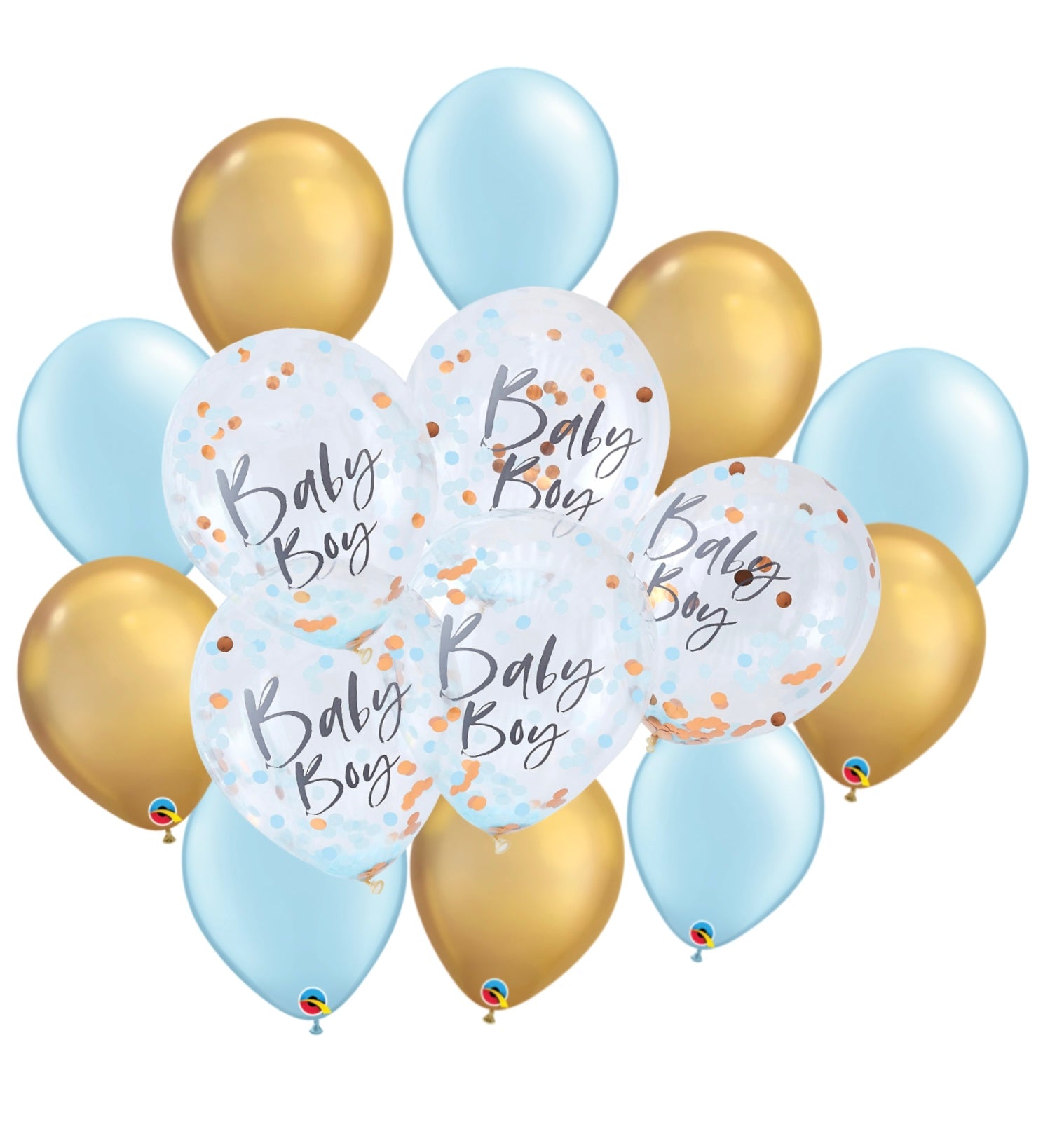 Luxe Baby Boy Blue Confetti Balloon Bouquet