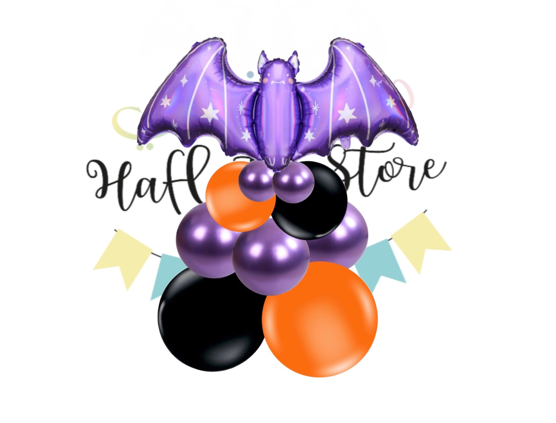 Purple Bat Balloon Centerpiece