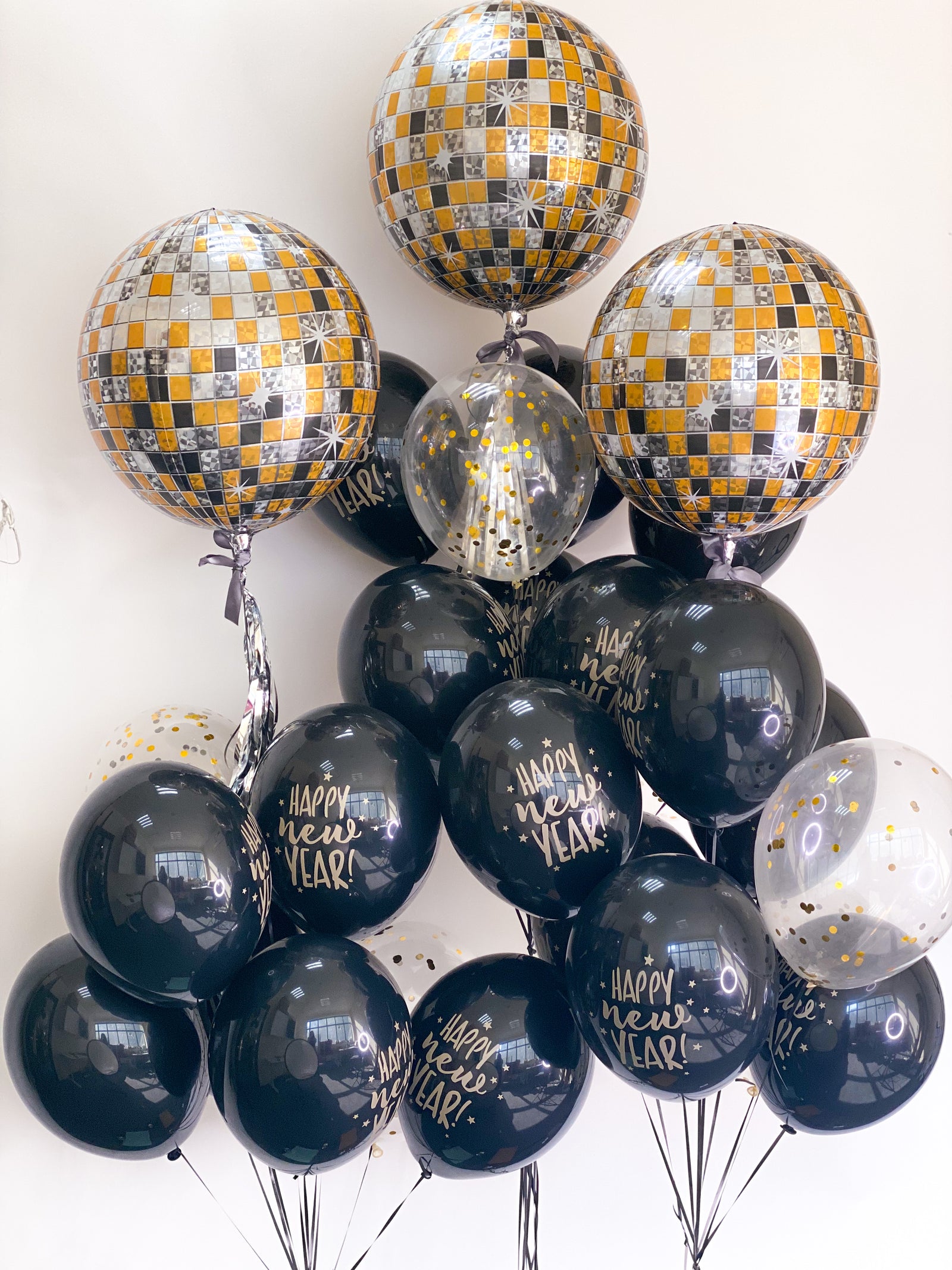 NYE Disco Ball Balloon Bunch