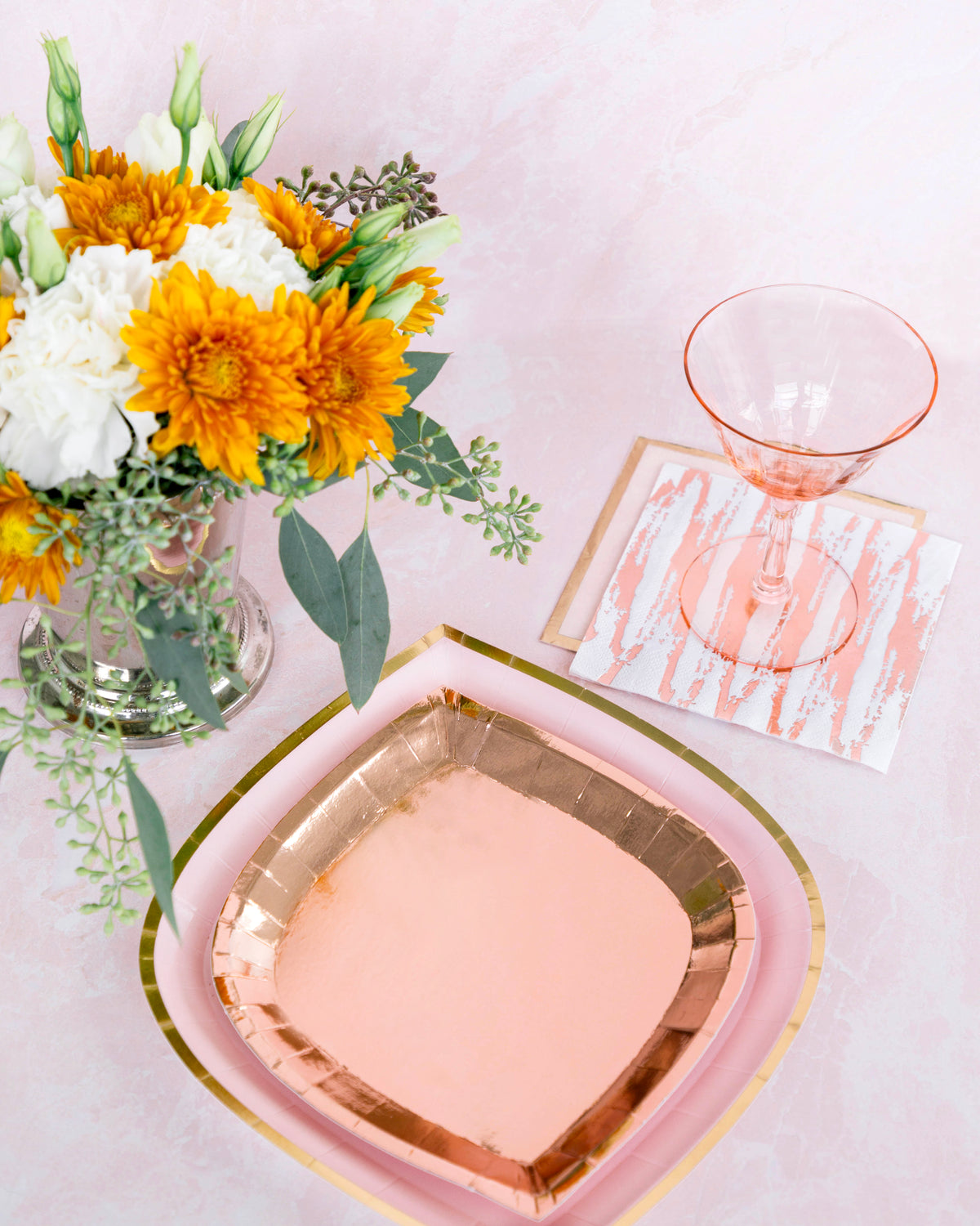 Rose Gold Posh Dinner Plates