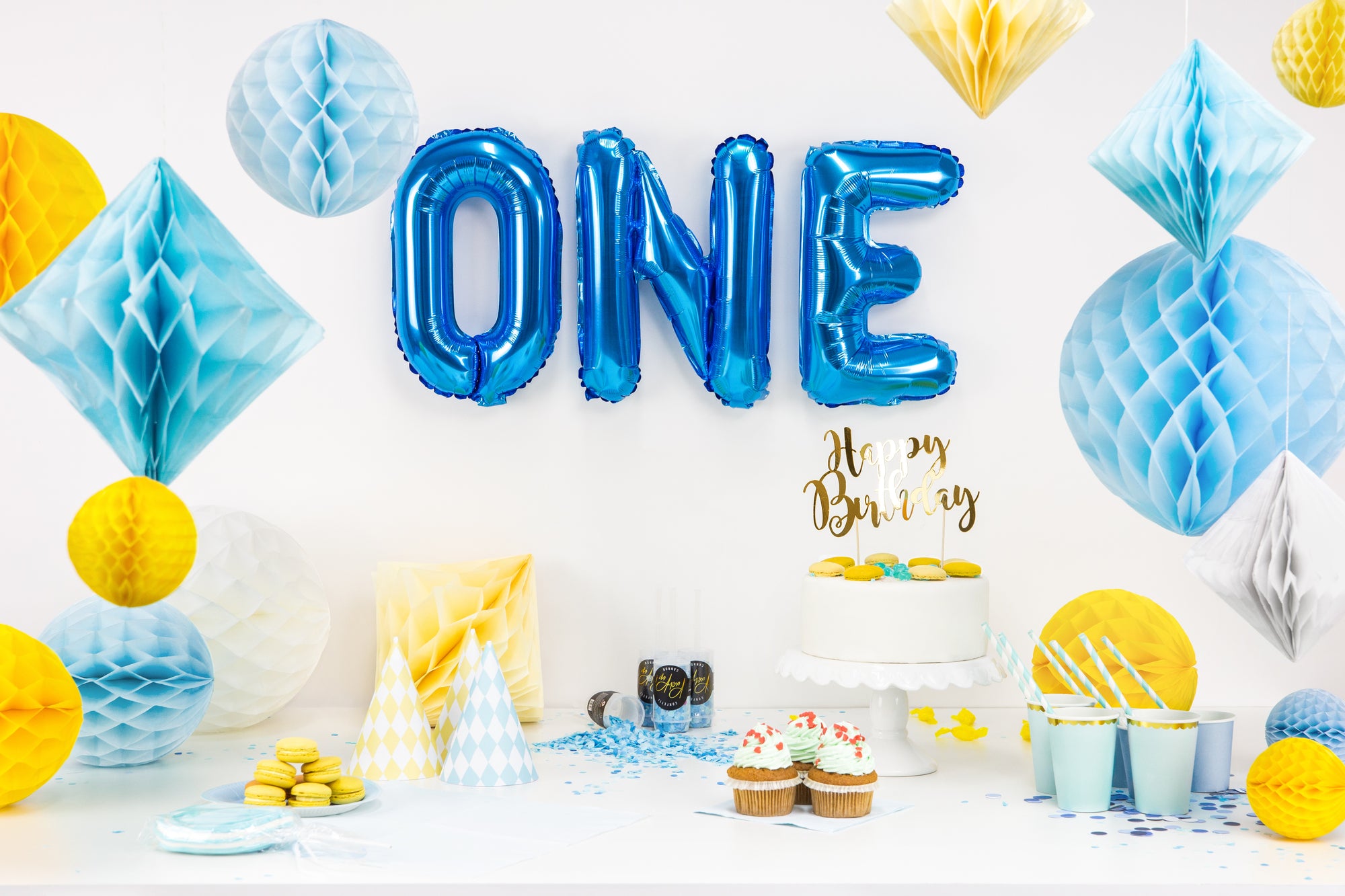 Sky Blue Honeycomb Tissue Ball