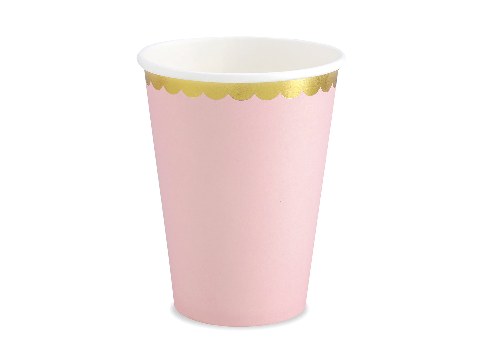 Light Pink Paper Cups Gold Edge