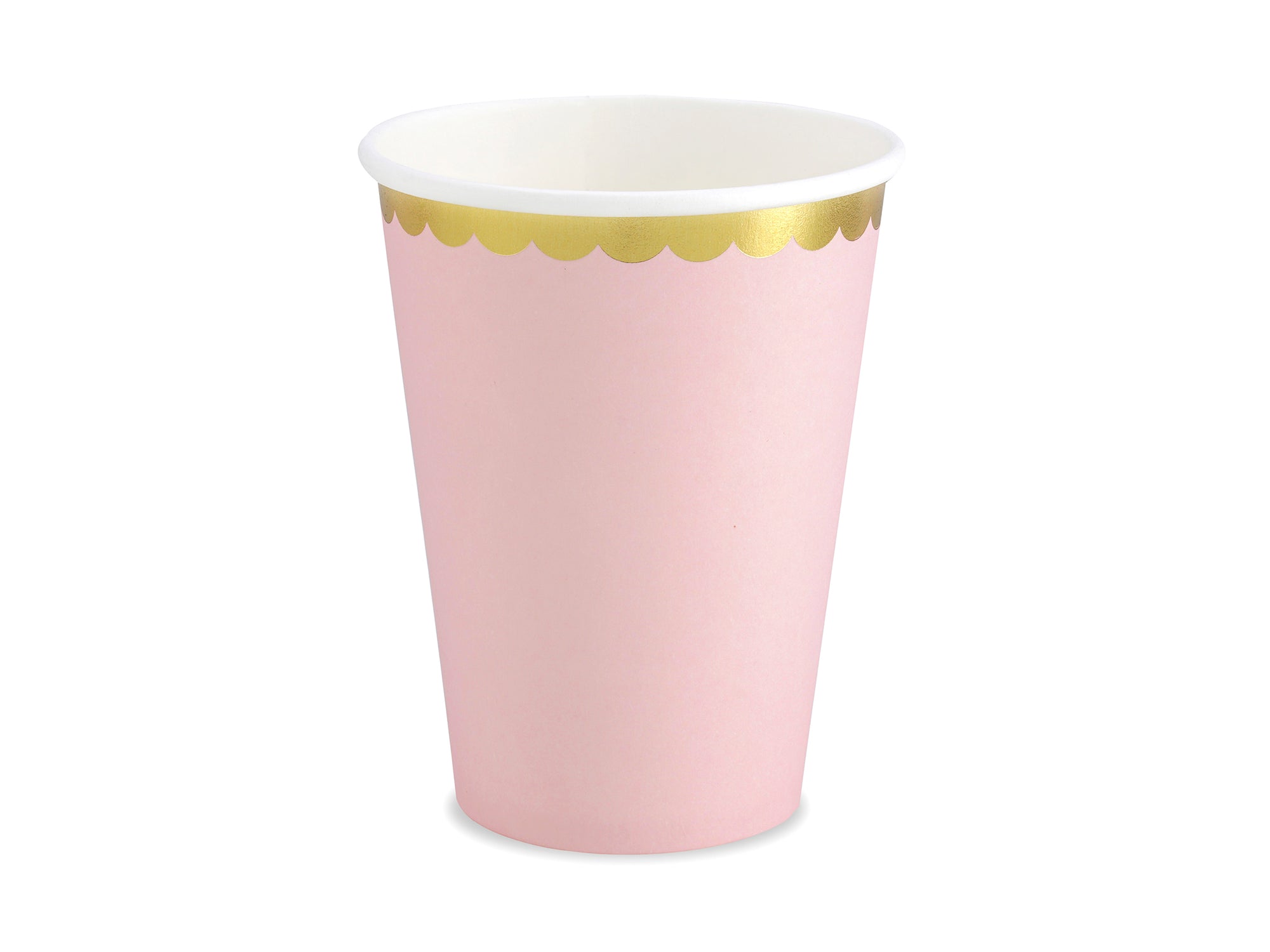 Light Pink Paper Cups Gold Edge