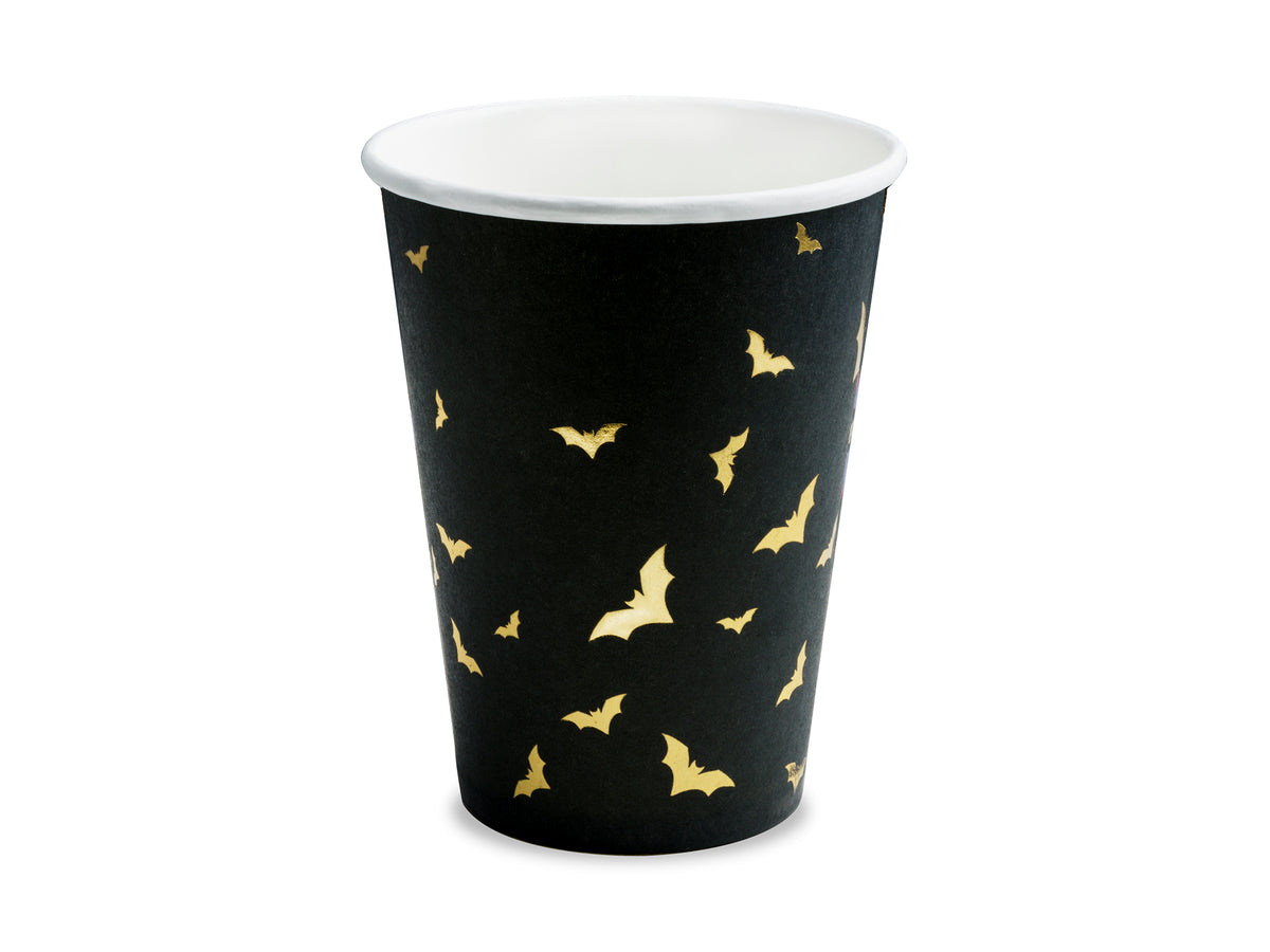 Metallic Gold Bats Party Cups