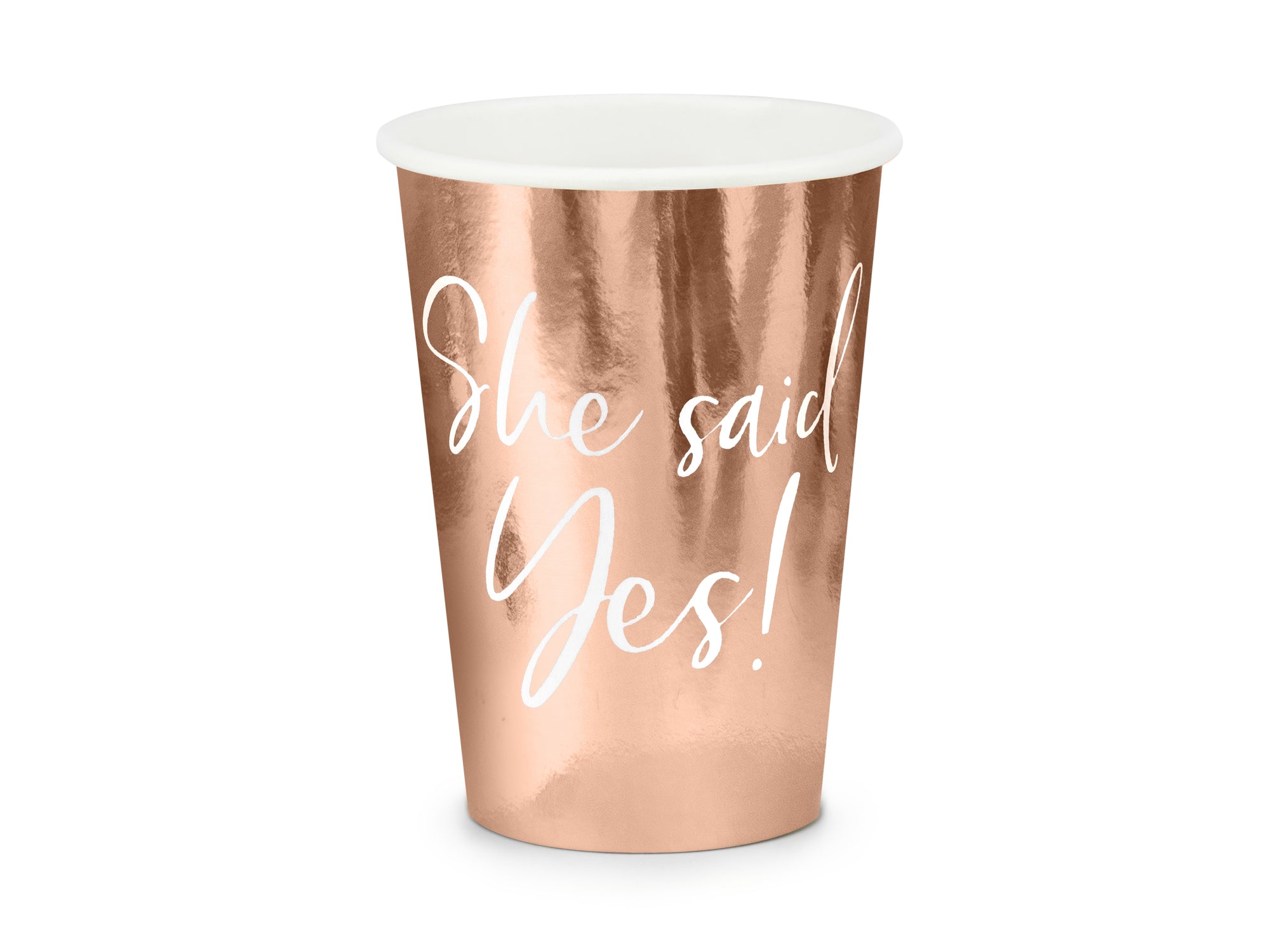 Rose Gold She Said Yes Paper Cups 