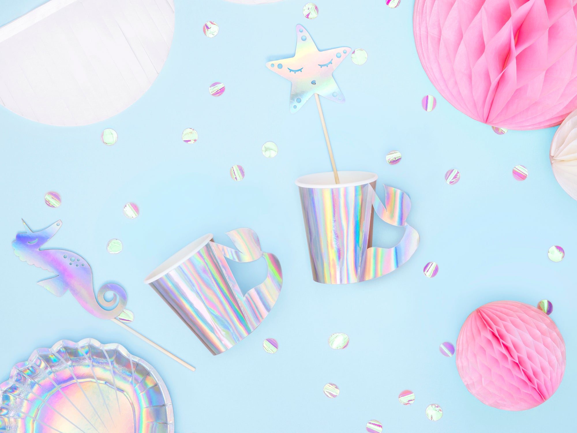 Mermaid Iridescent Party Paper Cups 