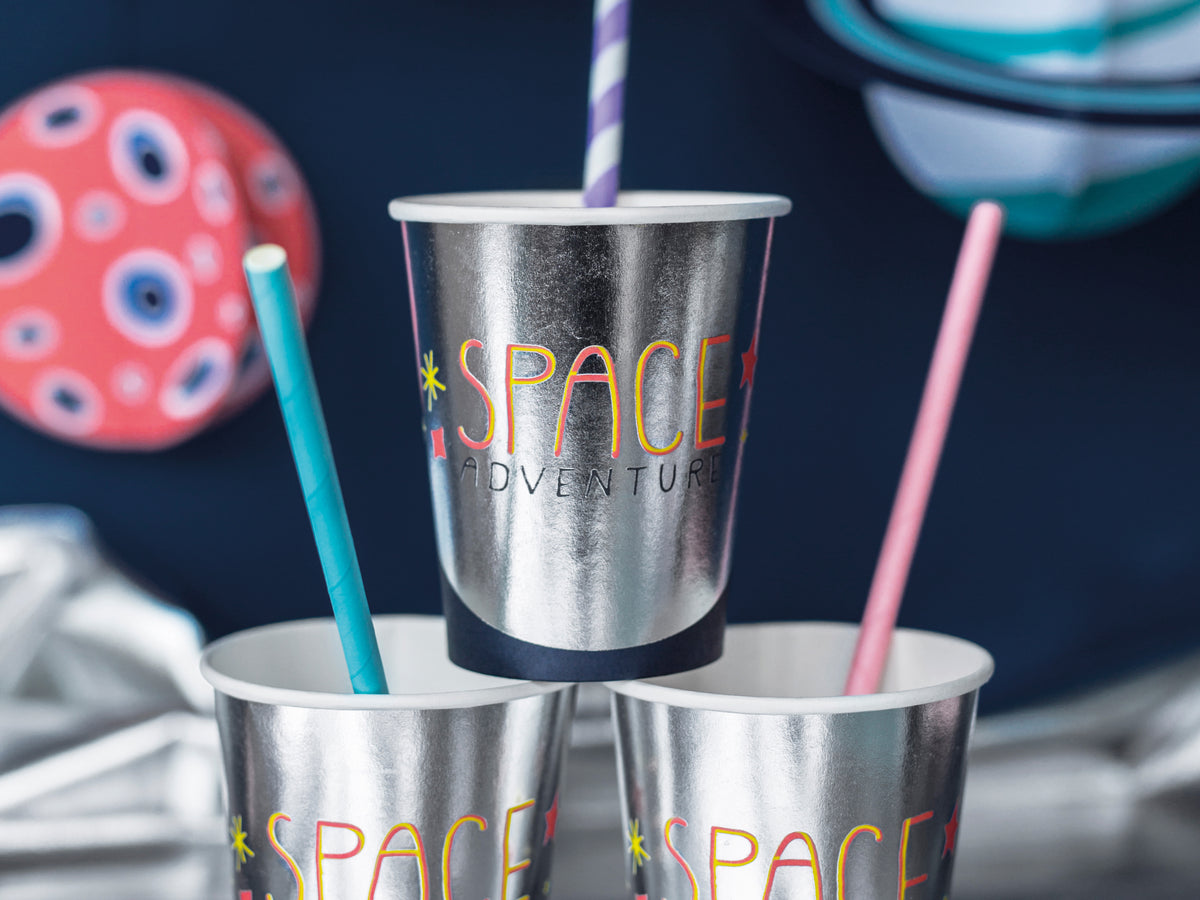 Silver Space Paper Party Cups