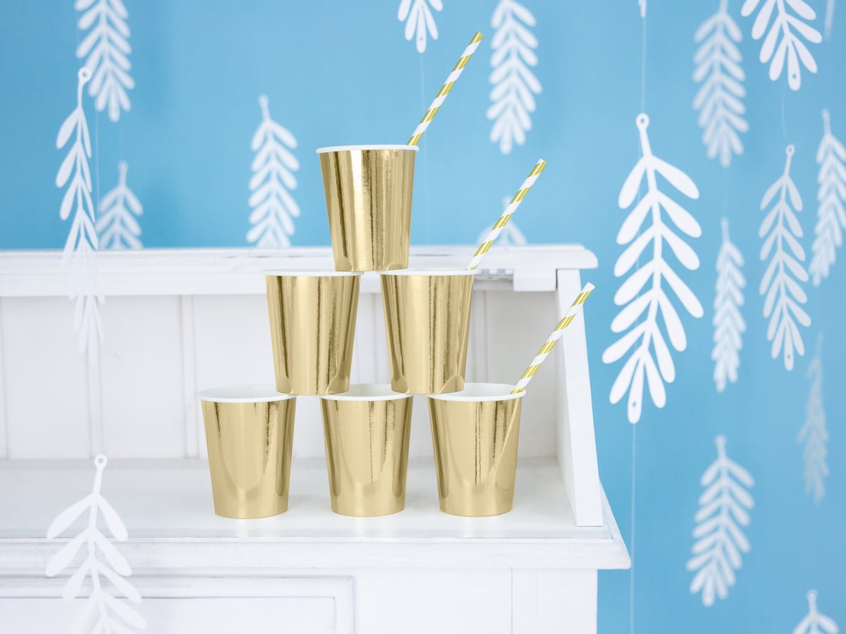 Gold Shiny Metallic Paper Cups  