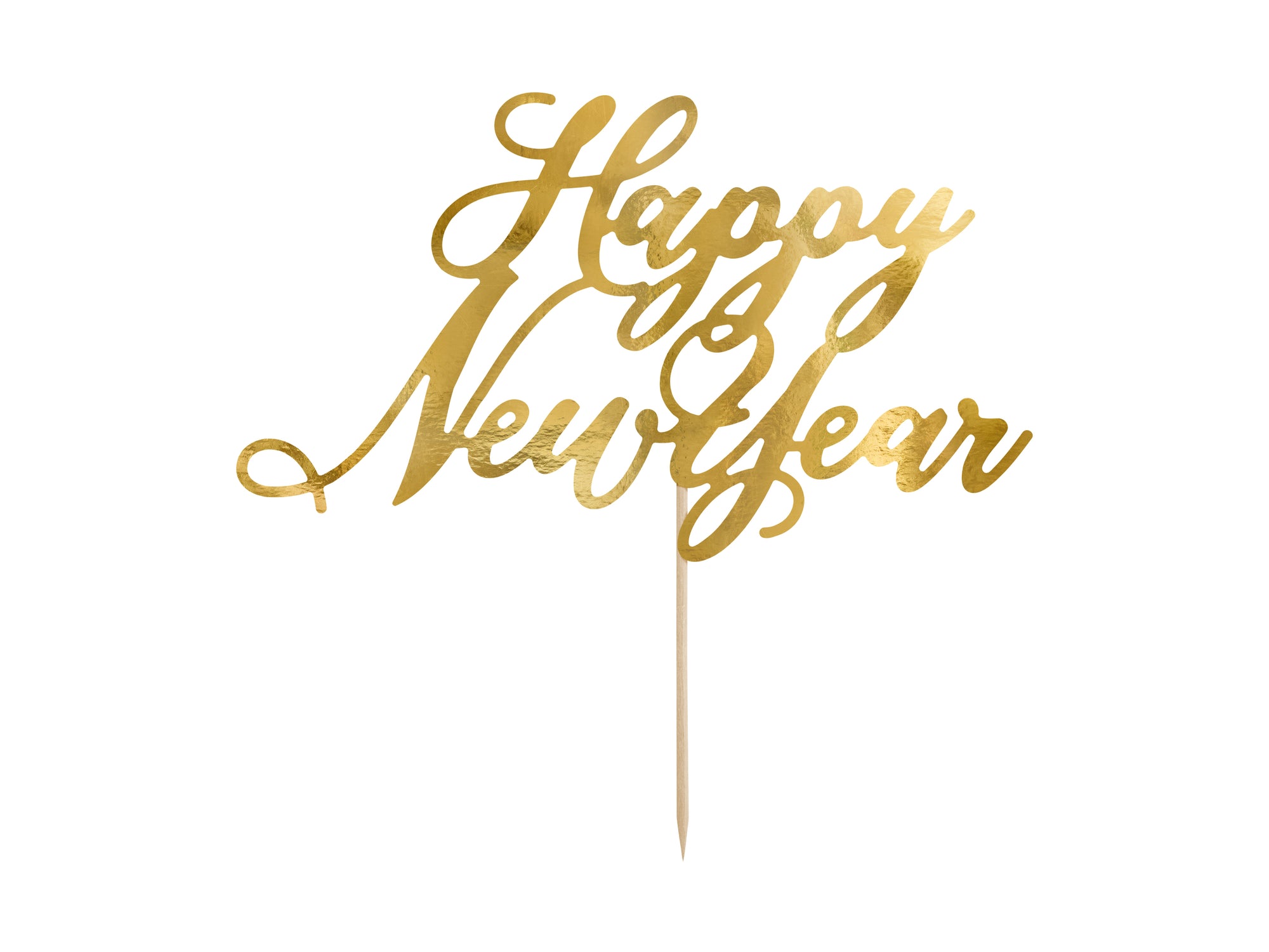 Gold Script Happy New Year Cake Topper