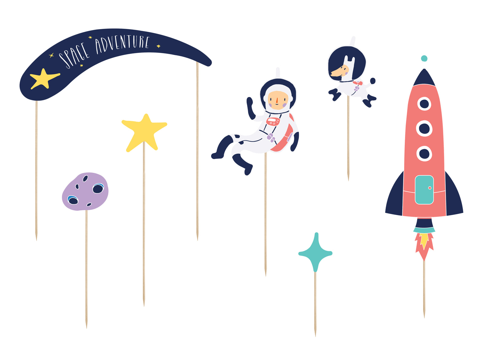 Space Party Cake Toppers