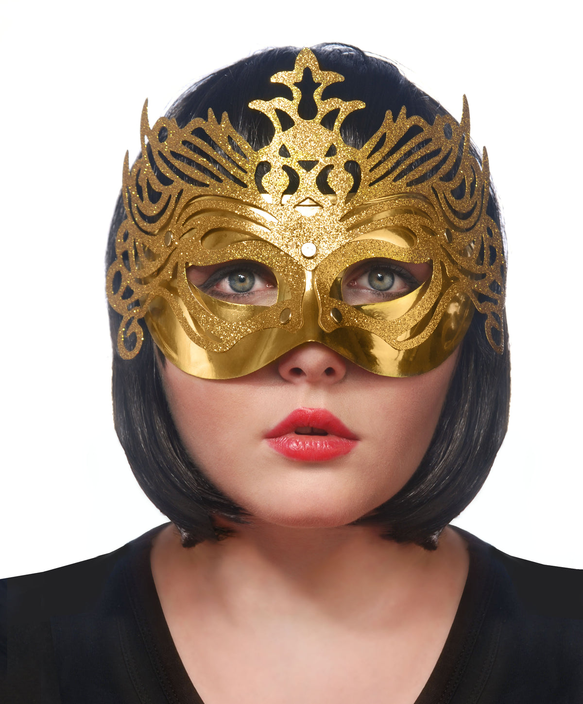 Gold Party Mask with Ornament