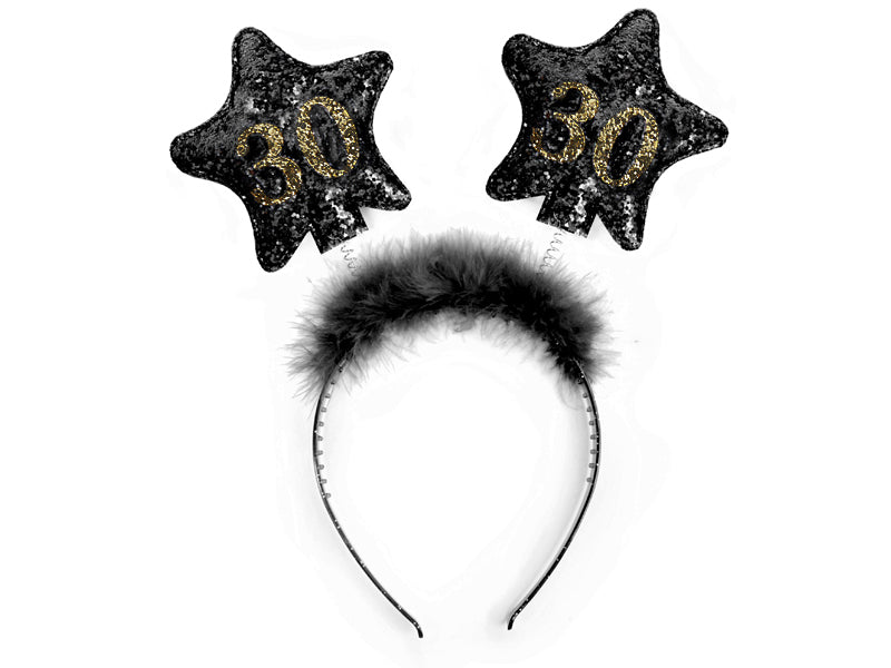 Black 30th Birthday Headband 