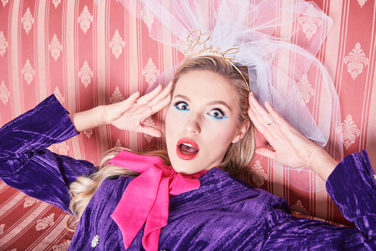 Gold Bride Veil Headband 