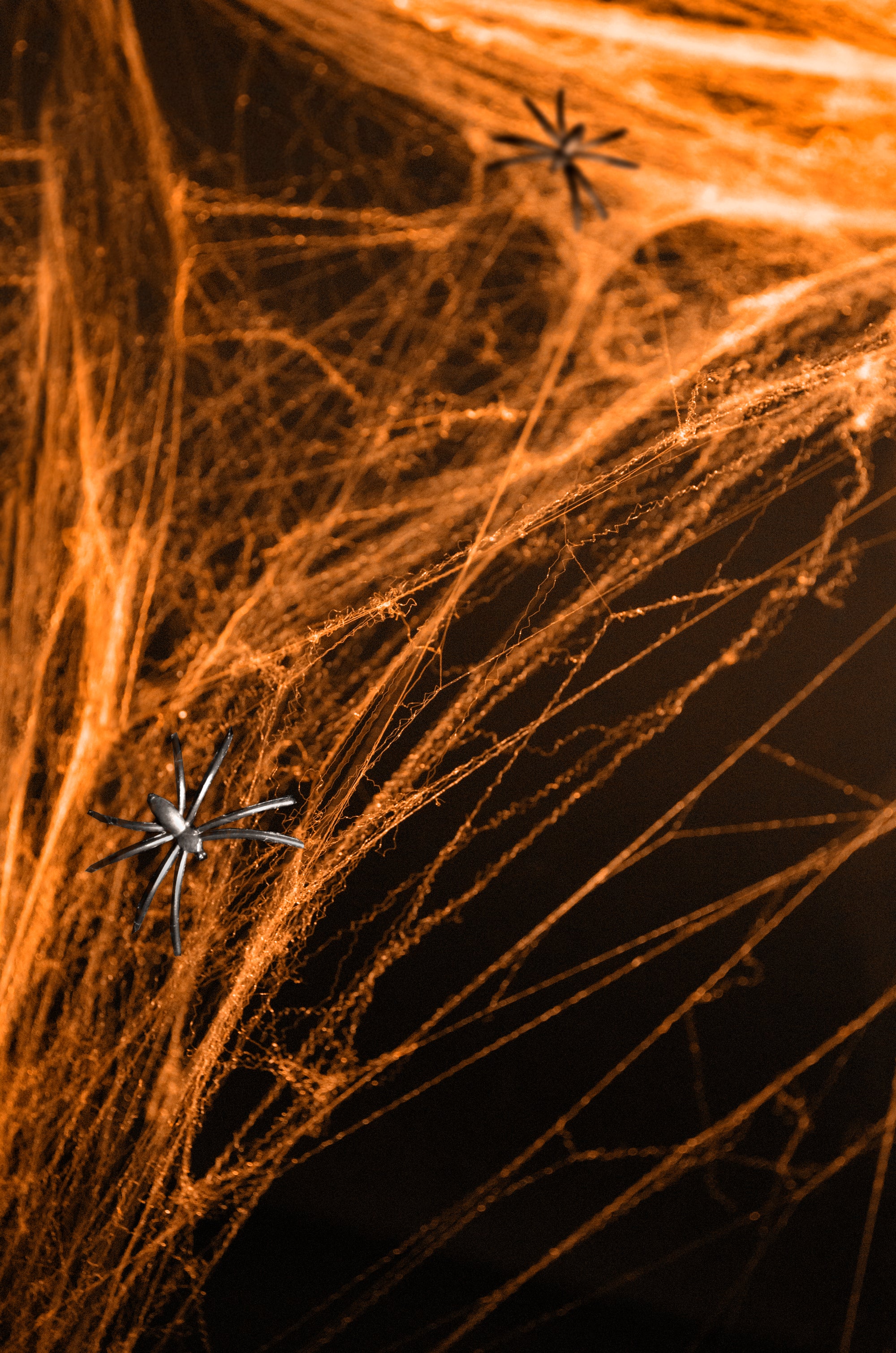 Orange Spider Web Halloween Decoration