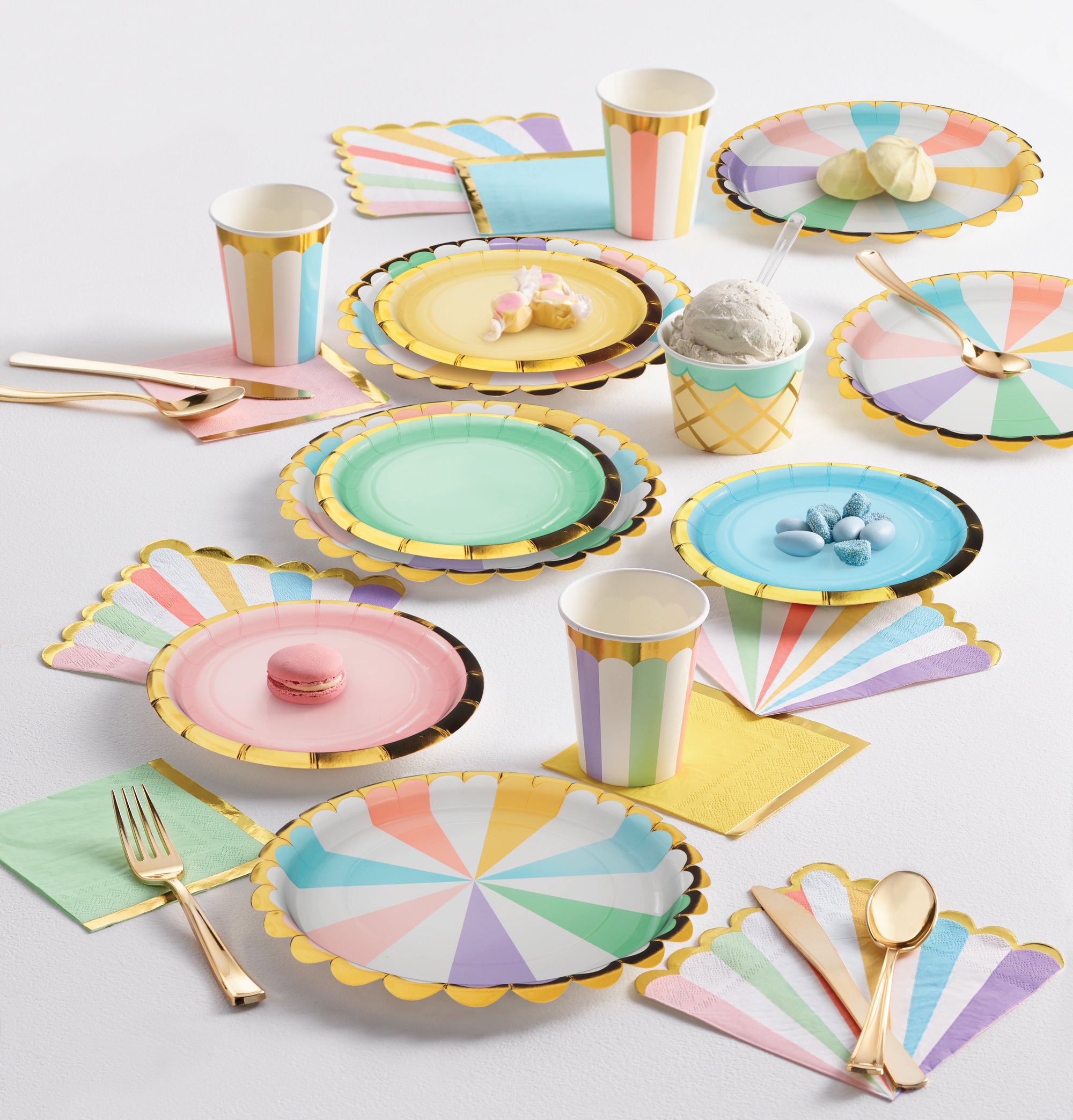 Pastel Celebrations Foil Cups 