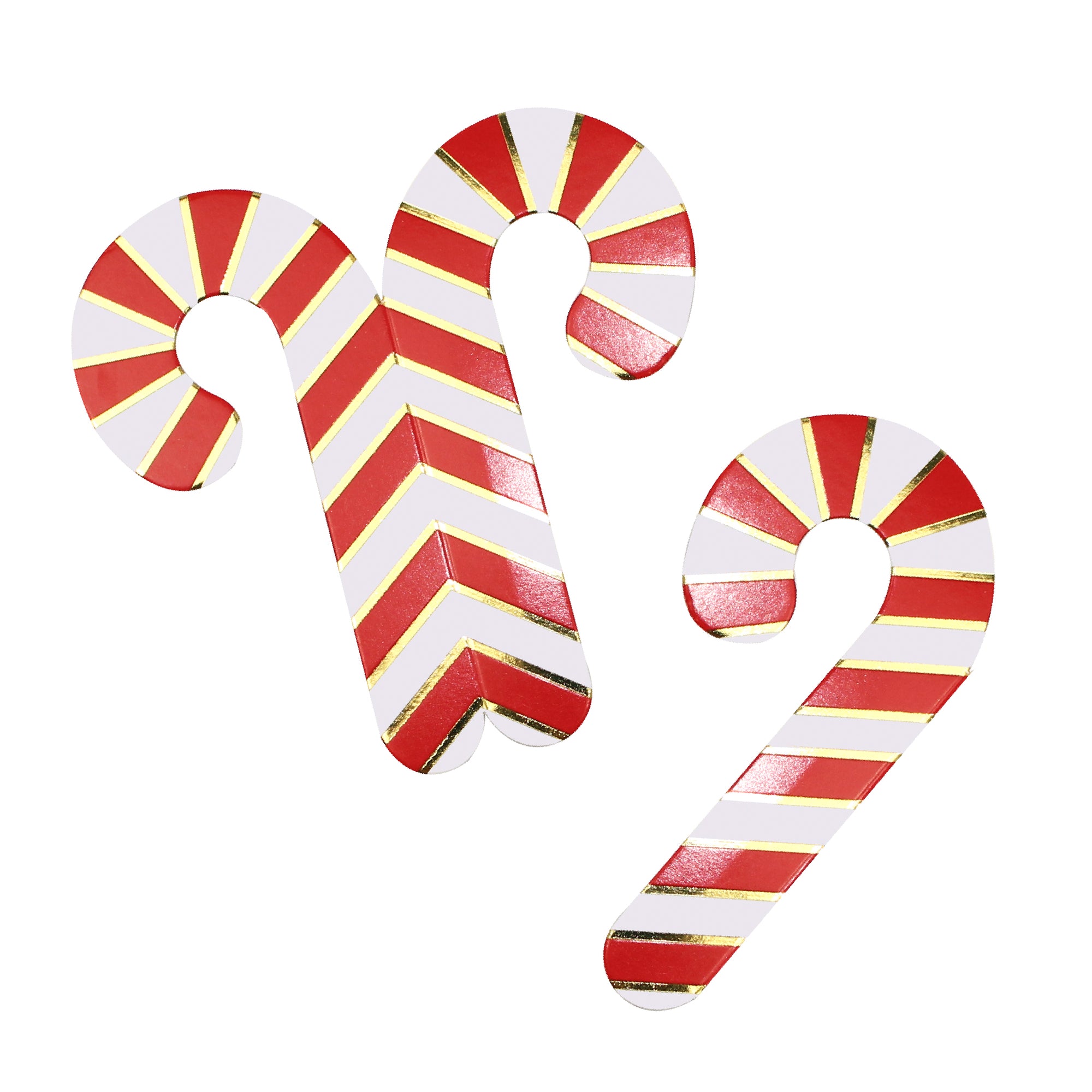 Red & Gold Candy Canes Glass Decorations