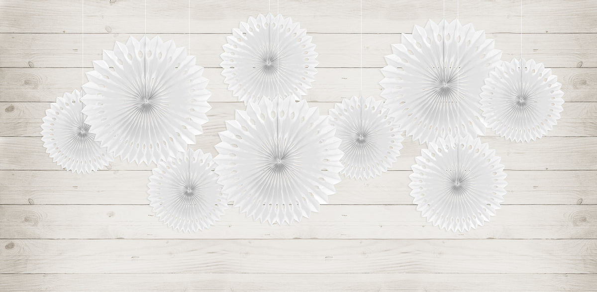 White Tissue Party Fans