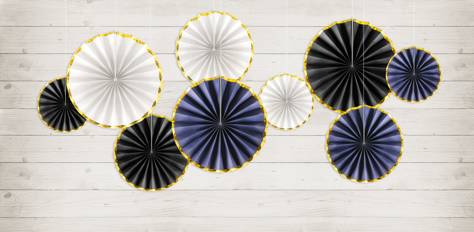 White Decorative Rosettes Party Fans