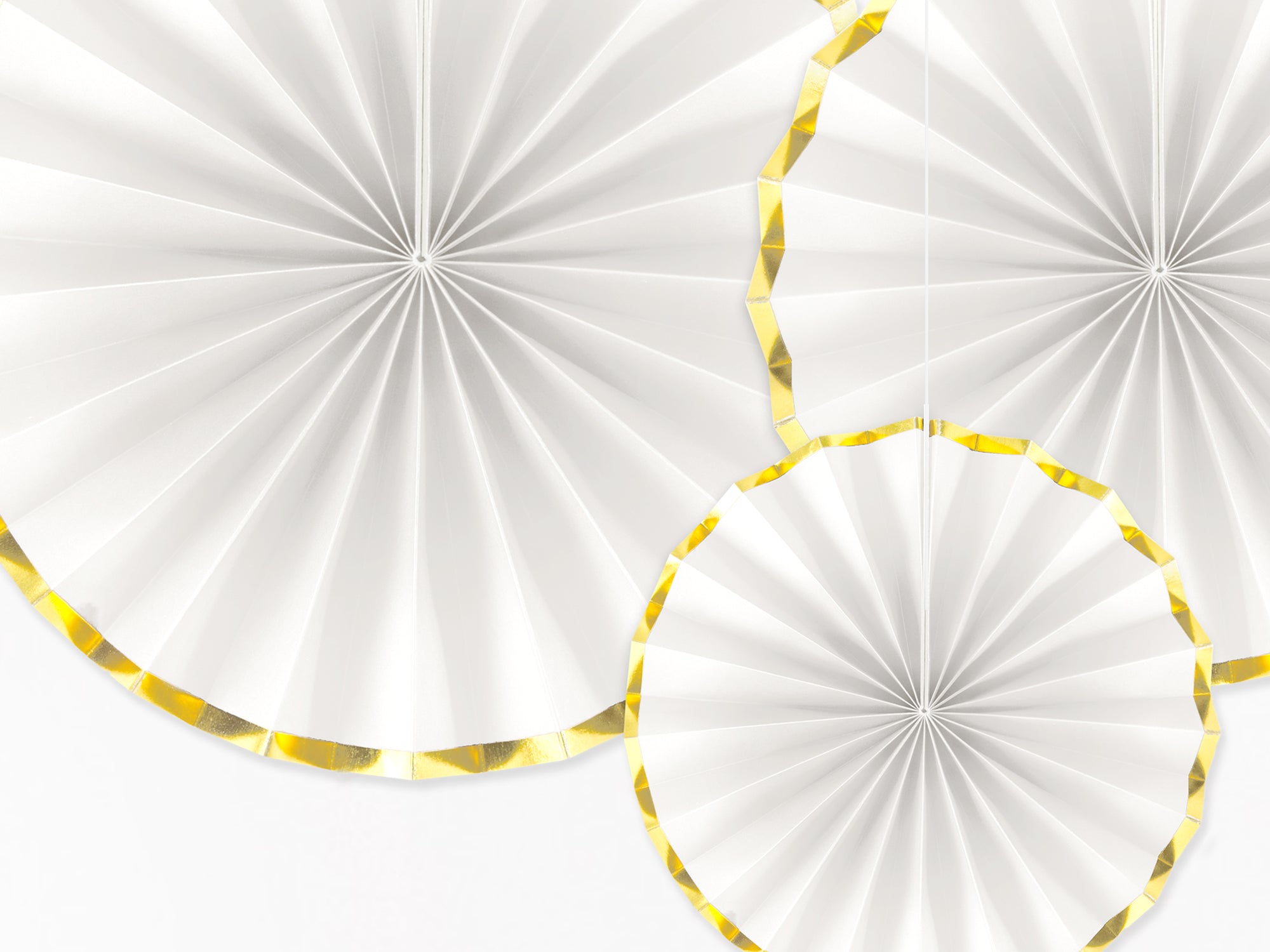 White Decorative Rosettes Party Fans