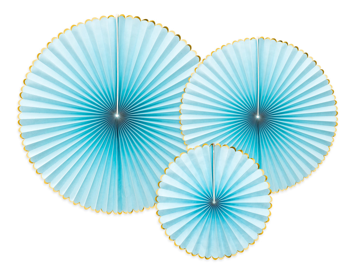 Light Blue Luxe Fan Rosettes 