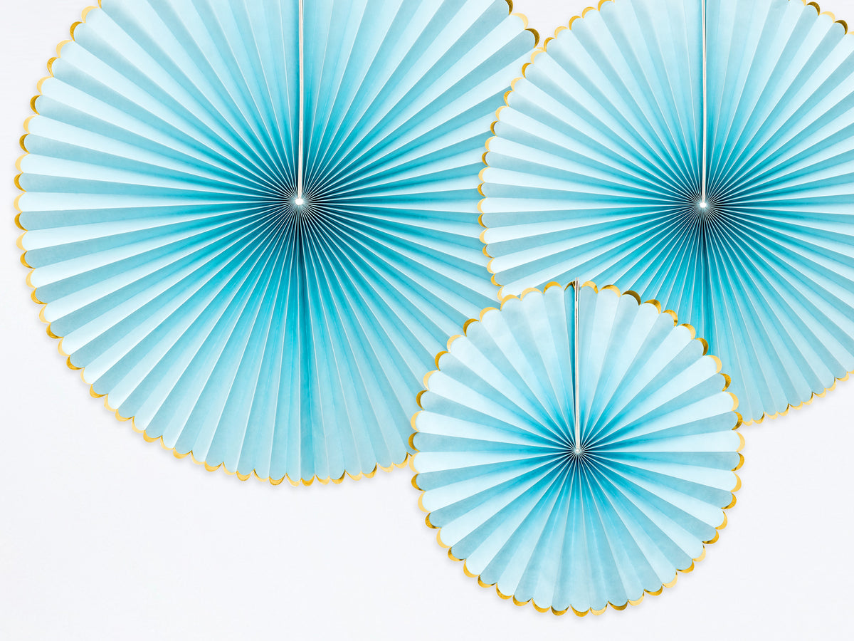 Light Blue Luxe Fan Rosettes 