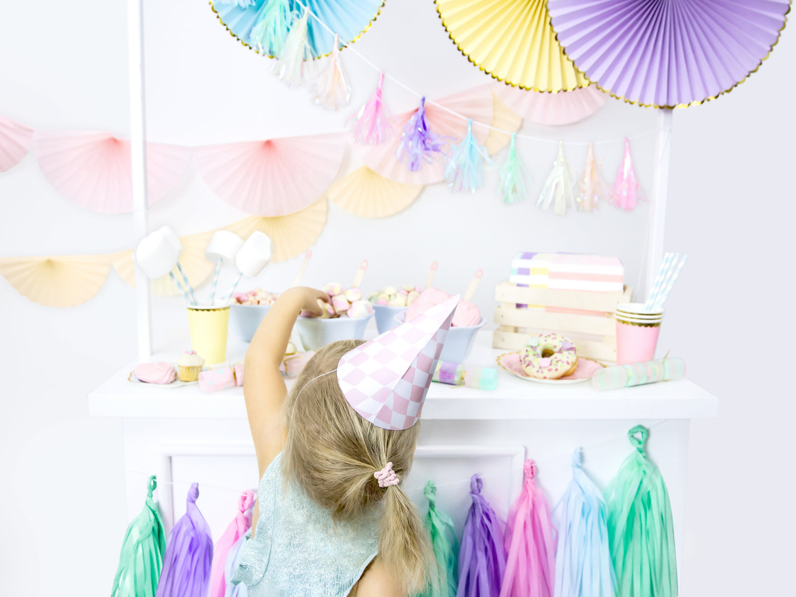 Light Blue Luxe Fan Rosettes 