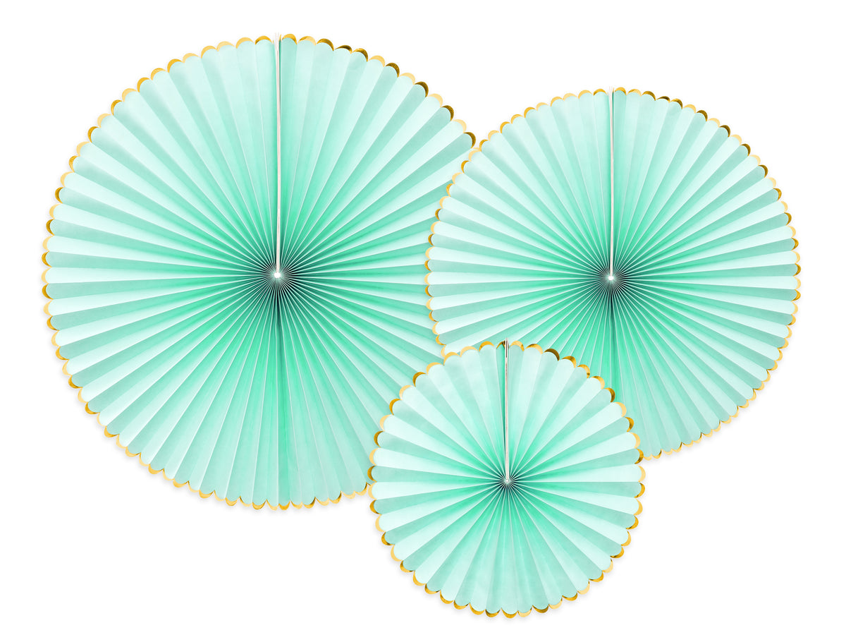 Mint Luxe Fan Rosettes