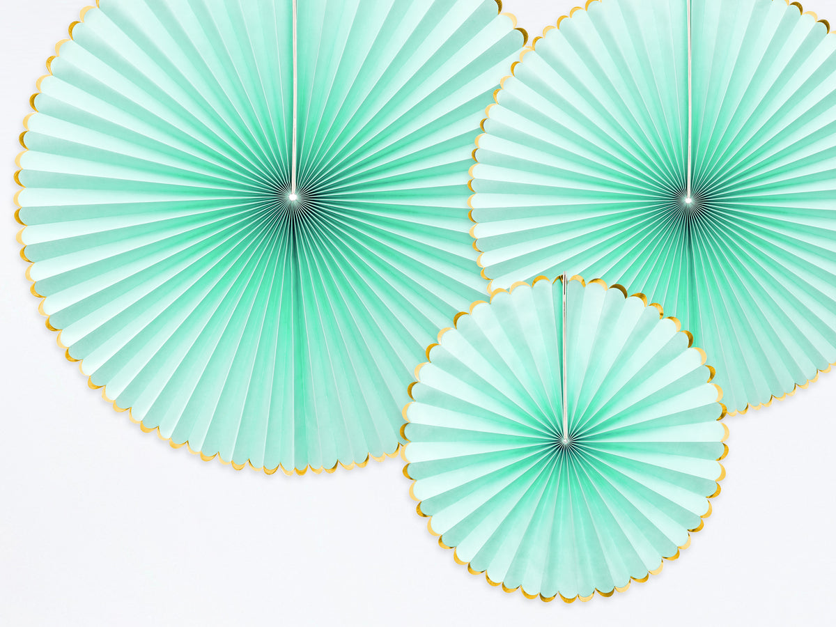 Mint Luxe Fan Rosettes