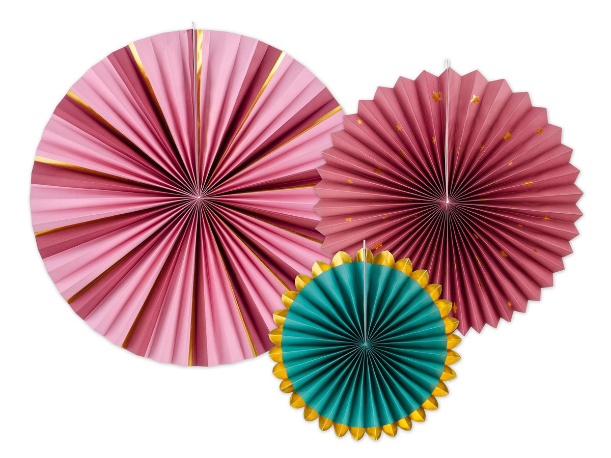 Burgundy Decorative Party Fans 