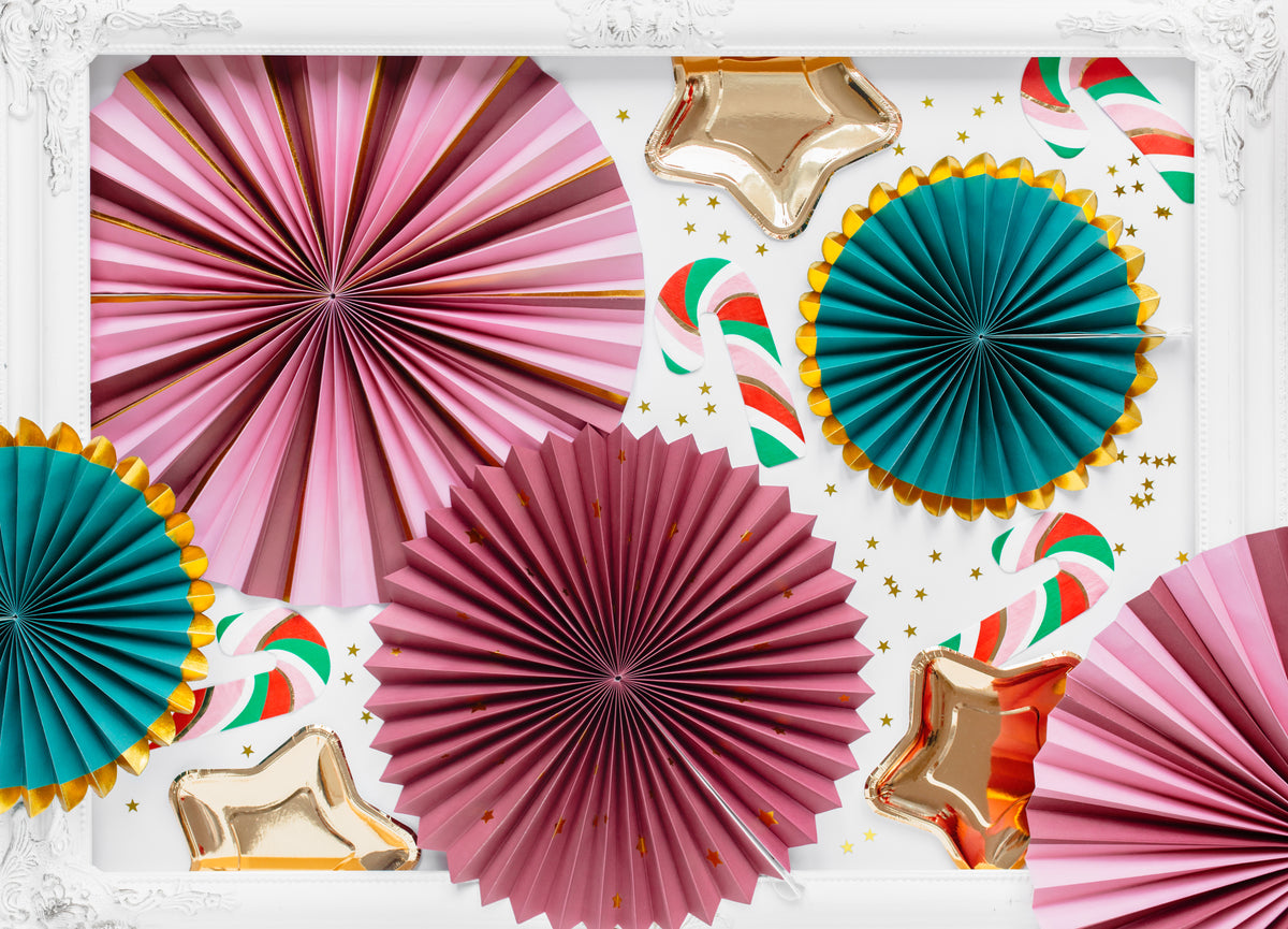 Burgundy Decorative Party Fans 