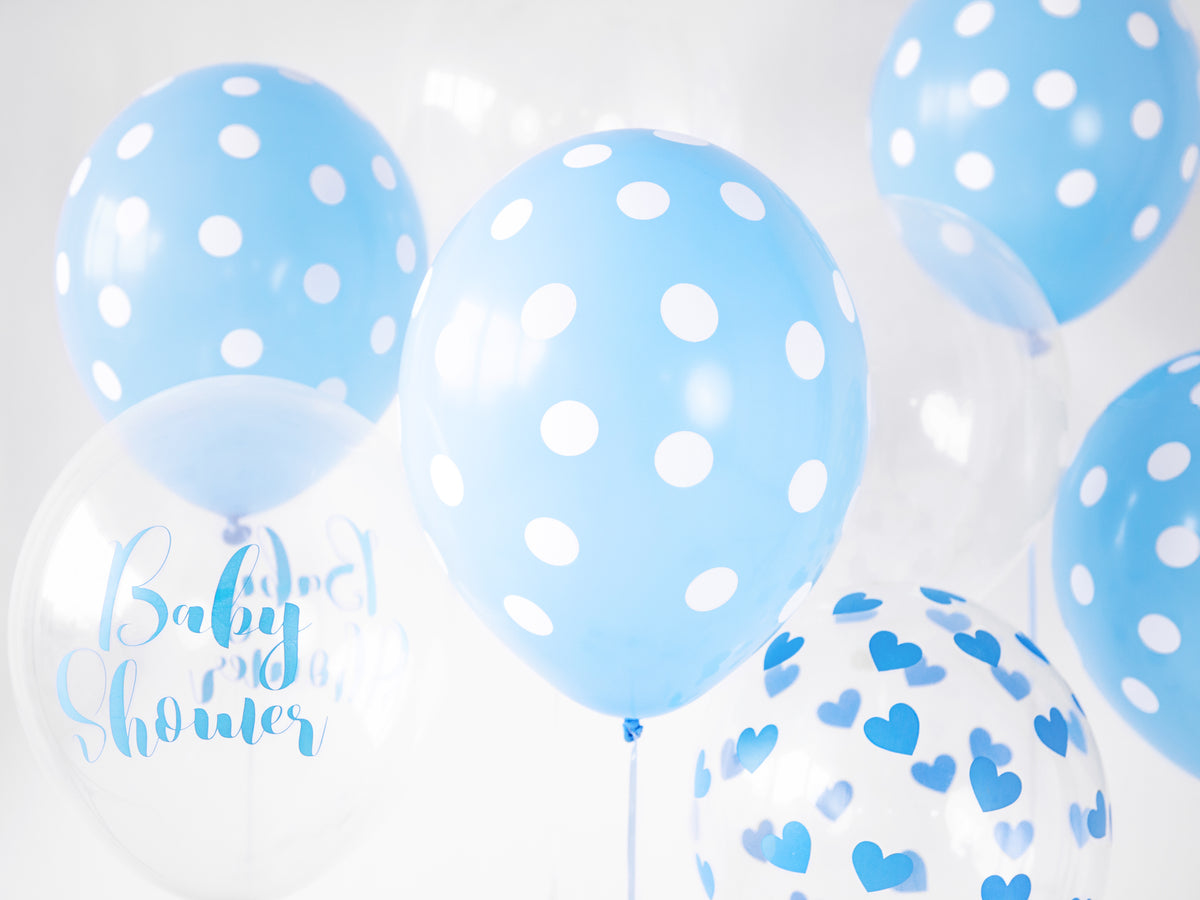Light Blue Heart Pattern Balloons