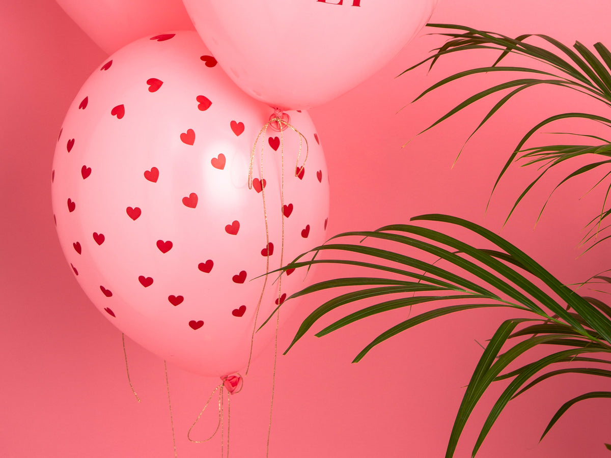 Pastel Baby Pink Hearts Balloons