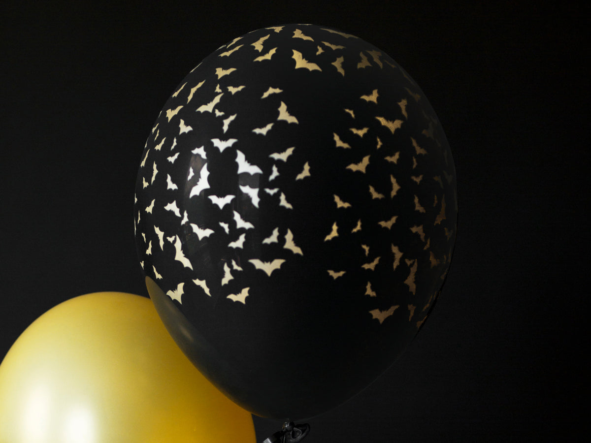 Black and Gold Bat Halloween Balloon 