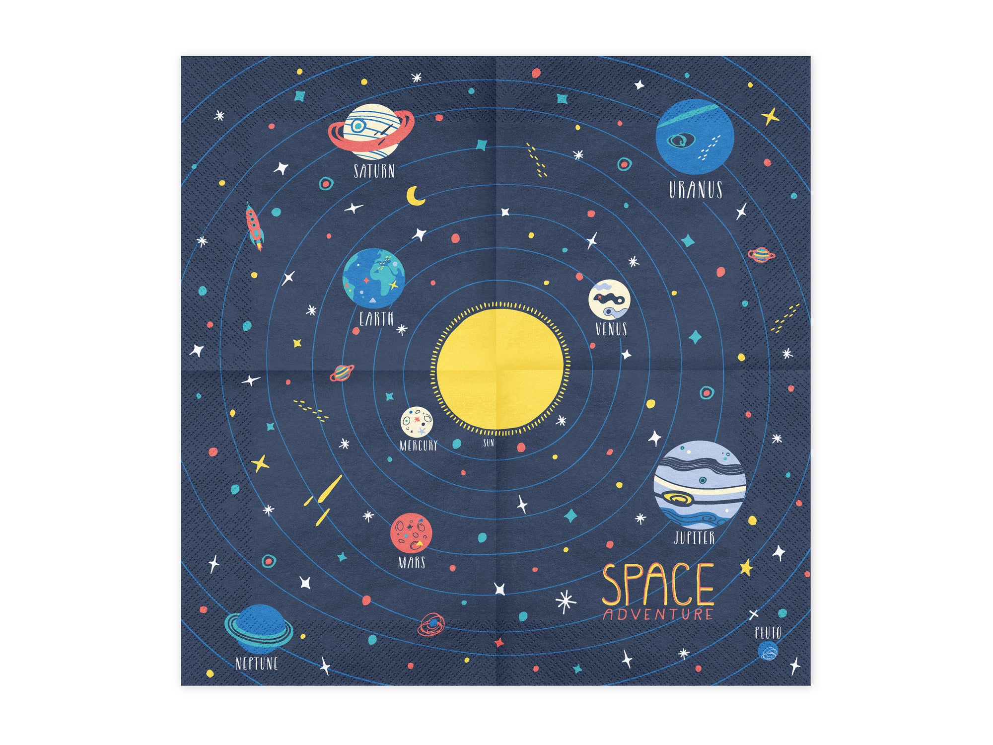 Navy Space Party Napkins