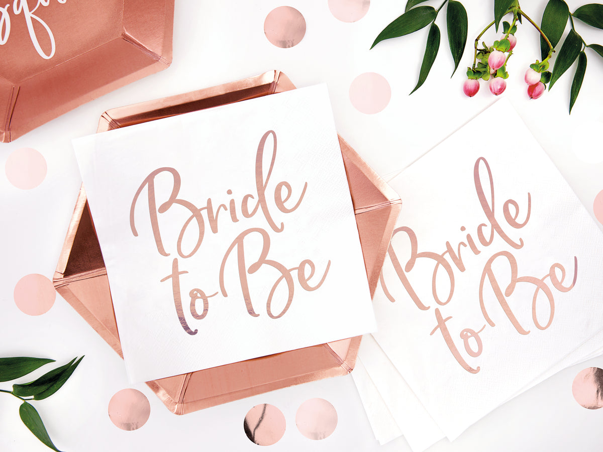 Bride To Be Rose Gold Napkins 