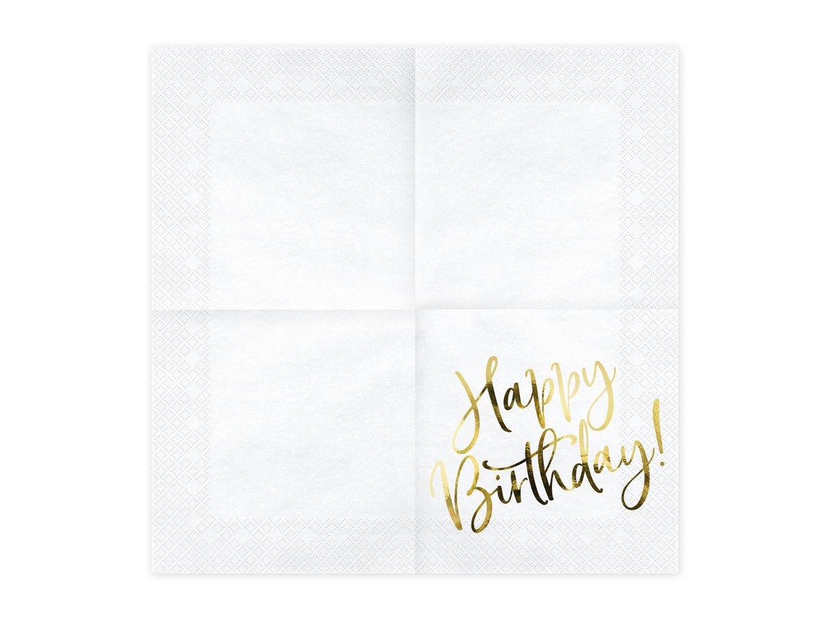 White Gold Party Paper Napkins