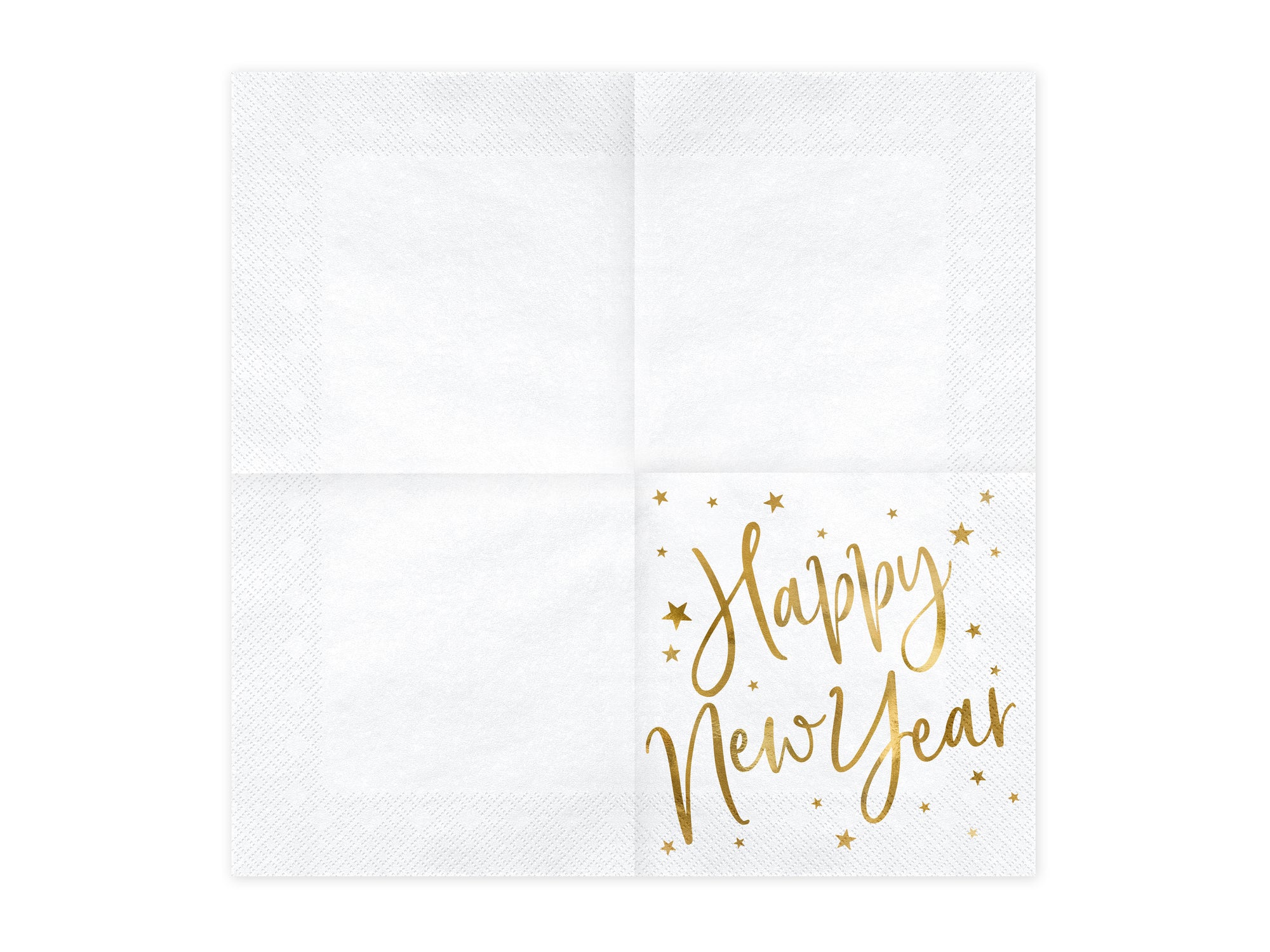 Happy New Year White & Gold Napkins 