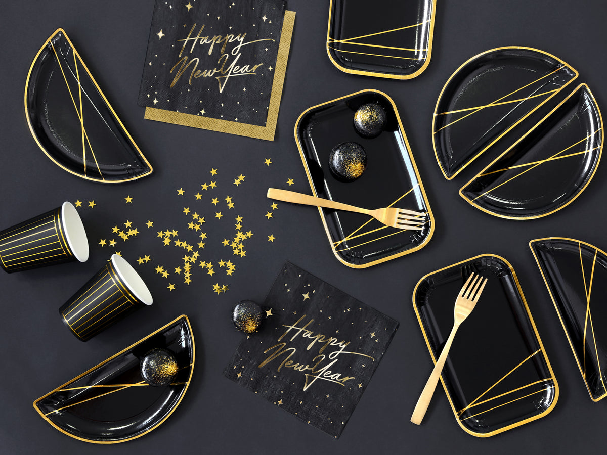 Happy New Year Black Napkins 