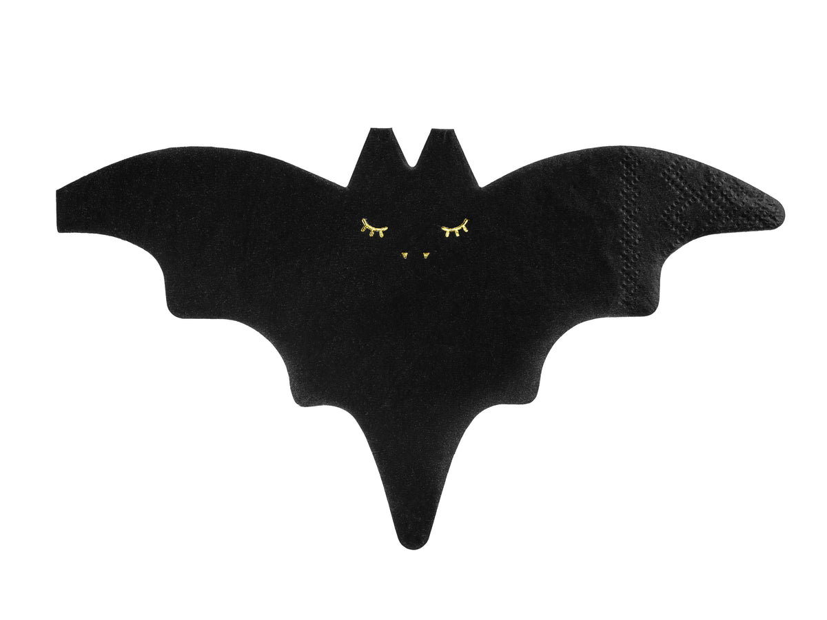 Black Bat Halloween Party Napkins 