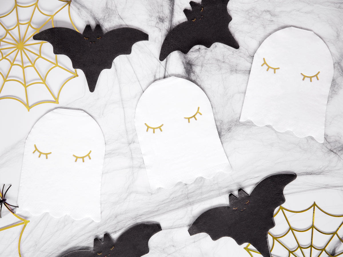 Black Bat Halloween Party Napkins 