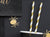 Metallic Gold Stripped Straws