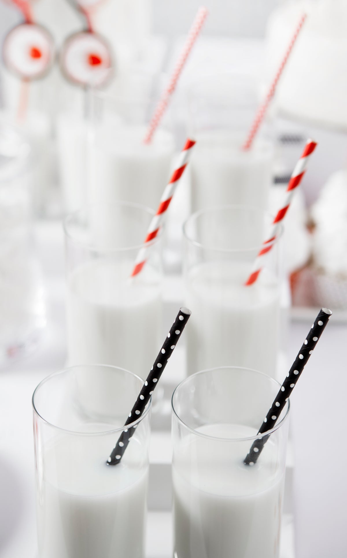 Black Polka Dot Straws 