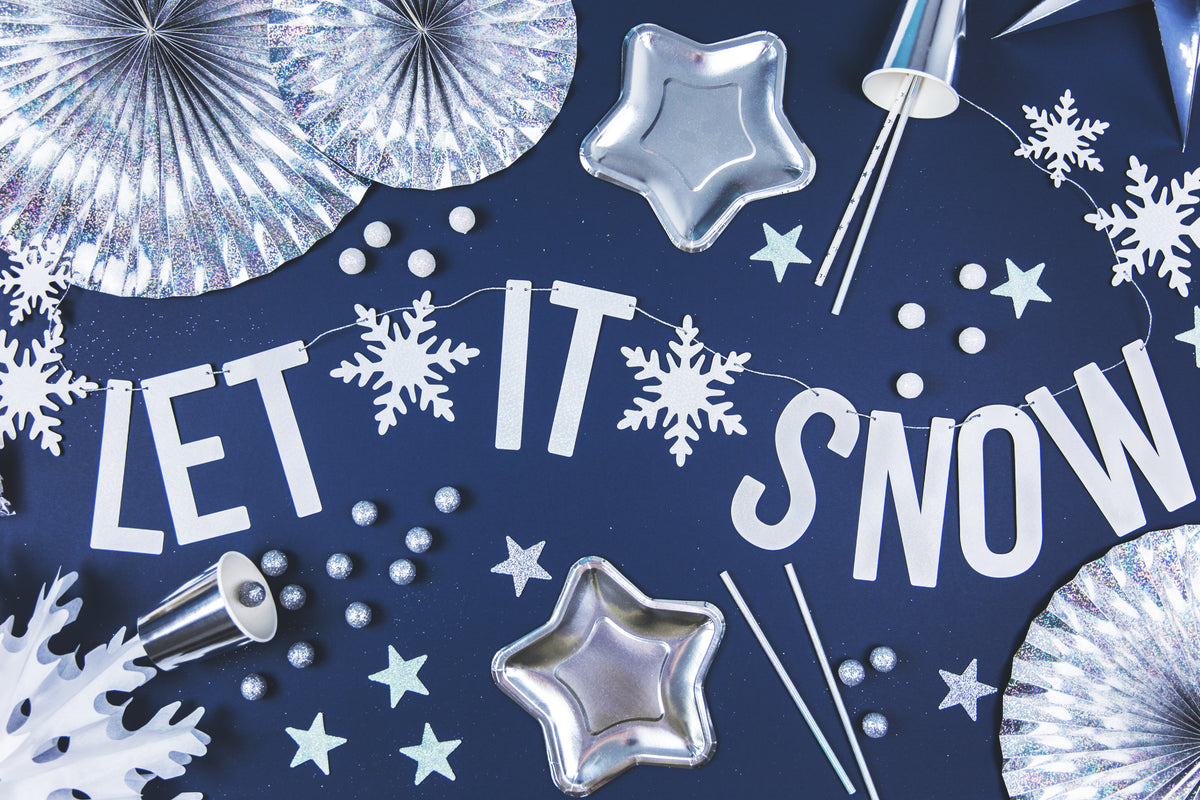 Metallic Silver Stars Paper Straws 